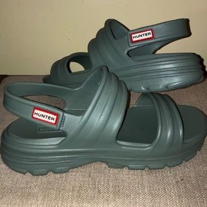 HUNTER BOOTS ALGAE GREEN WATERPROOF SANDALS SIZE 10 NEVER WORN